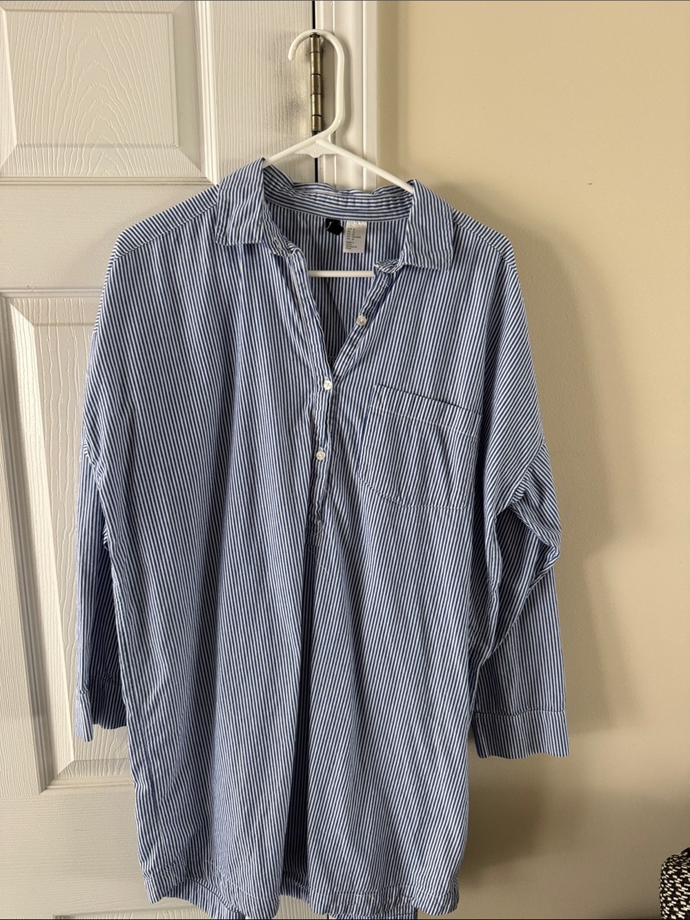 Divided Blue & White Striped Casual Button-Down Shirt